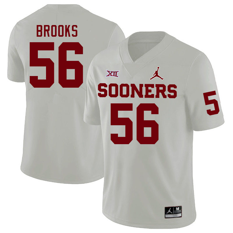 Men #56 Eugene Brooks Oklahoma Sooners College Football Jerseys Stitched-White